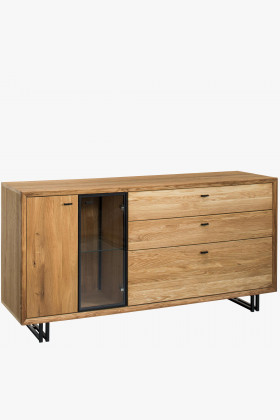 Veľká dubová komoda na kovových nohách, Vilo 49